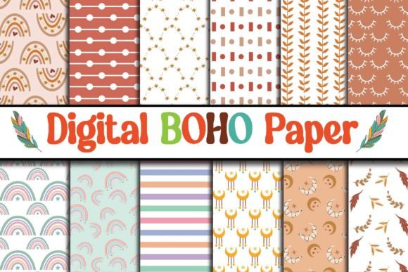 Boho Seamless Digital Papers Bundle