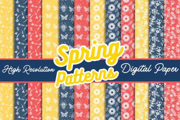 BRIGHT SPRING PATTERNED DIGITAL PAPER
