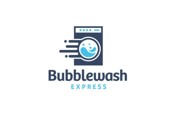 Elevate Your Brand Identity with a Modern Minimalist Bubble Wash Laundry Logo Template