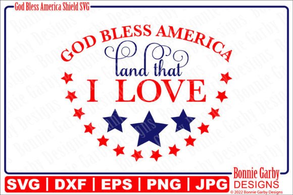 God Bless America Shield Patriotic SVG