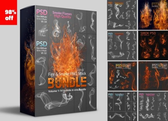 Mastering Intense Visuals with the Fire Smoke PNG Stock Bundle