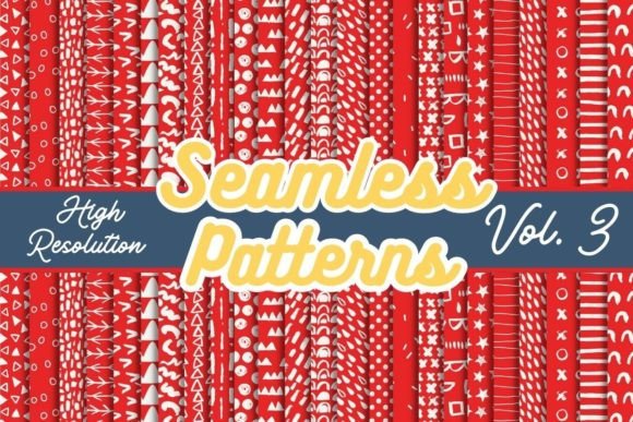 Red Geometric Seamless Digital Patterns