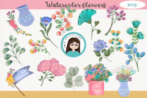 Spring Flowers: 17 Watercolor Illustrations for Creative Projects