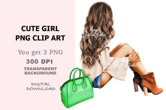 Street Style Girl Clip Art for Creative Projects
